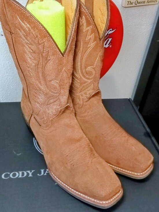 Tan Laredo Roughout Cowboy Boots, Square Toe, Size 13D main image 8